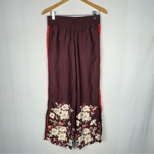 Aerie Floral Burgundy Cozy Jogger Pants